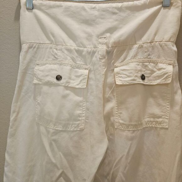 NWT Bebe Off White Cargo Wide Leg Cropped Highrise Pants Size 6 - Picture 6 of 10